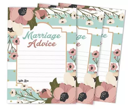 Inkdotpot Карточки с советами по браку для жениха и невесты, гостевая книга для мистера и миссис, альтернативный цветочный декор для свадьбы, набор из 50 штук, 5X7 дюймов 5 x 7 Inches чёрный