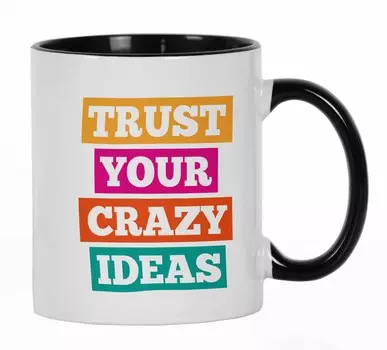 Inkdotpot Керамическая кружка для кофе на 11 унций Доверься своим сумасшедшим идеям Забавные цитаты о новинках Сотрудник Босс Коллеги 11oz оранжевый