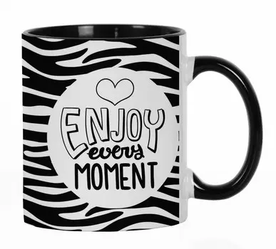 Inkdotpot Керамические кофейные кружки на 11 унций Наслаждайтесь каждым моментом Положительное мышление Цитаты Подарок для 11oz оранжевый