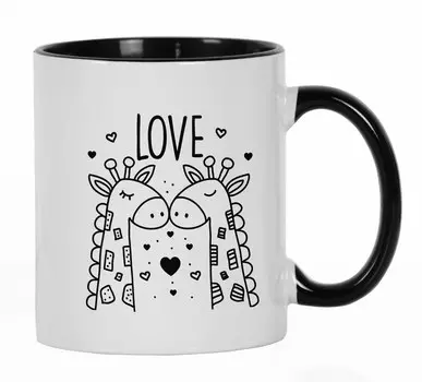Inkdotpot Love 11 унций керамические кофейные кружки кофейные кружки отлично подходят для жениха невесты подарок на помолвку холостяк и девичник 11oz чёрный