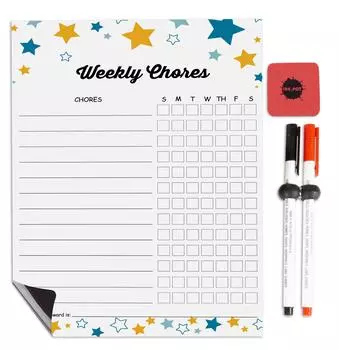 Inkdotpot Магнитная доска Еженедельные обязанности по дому Таблица для холодильника - Сухое стирание Диаграмма поведения для детей 8.5x11 Inches белый