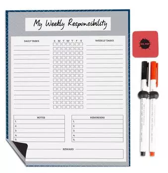 Inkdotpot Магнитная доска Hey Kid Do Your Chores Chore Chart For Refrigerator-Dry Erase Behavior Chart For Kids 8.5x11 Inches белый