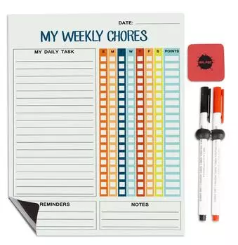 Inkdotpot магнитная доска My Weekly Chores Chore Chart для холодильника-сухое стирание Диаграмма поведения для детей 8.5x11 Inches мятный
