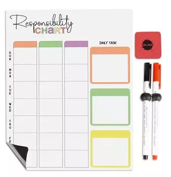 Inkdotpot Магнитная доска Таблица ответственности Таблица рутинной работы для холодильника - Сухое стирание Таблица поведения для детей 8.5x11 Inches белый