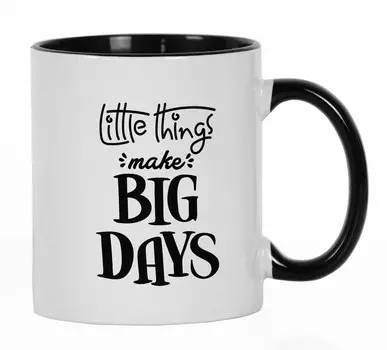 Inkdotpot Маленькие вещи делают большие дни Поощрение Мотивационная позитивность Vibes Цитаты Подарок на день рождения для сотрудника Boss Coworkers - 11Oz 11oz чёрный
