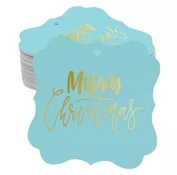 Inkdotpot Merry Christmas Bottle Tag Настоящая золотая фольга Польза Кронштейн Форма Повесить Бирки Pack Of 50 Gold Foil Tags чёрный