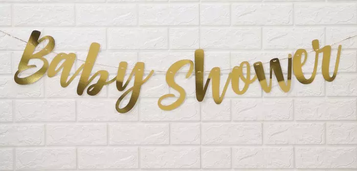 Inkdotpot Metallic Gold Baby Shower Cursive Bunting Gender Reveal Bunting Flag Baby Gender Show Праздничные атрибуты Беременность золотой