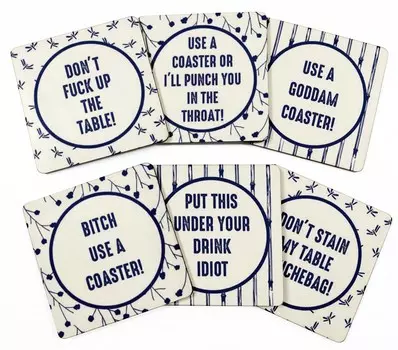 Inkdotpot Набор из 6 декоративных подставок под напитки с нескользящей пробковой основой, 4-дюймовые квадратные подставки с принтом, легко моющиеся 4x4 Inches оранжевый