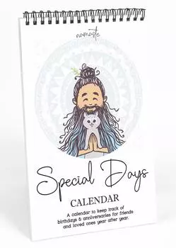 Inkdotpot NamastetwoВечный календарь, важные даты для запоминания - ежемесячный и ежедневный журнал 6x9 для особых дней 9 x 6 Inches белый