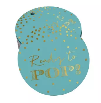 Inkdotpot Pack из 100 настоящих бумажных бирок из золотой фольги, готовых к поп-музыке для детского душа 50 Gold Foil Tags чёрный