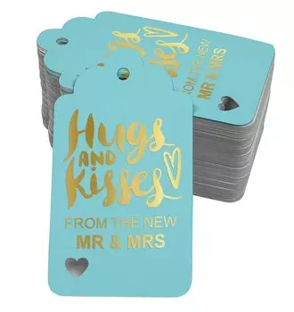 Inkdotpot Pack из 100 объятий и поцелуев из новой свадебной сувенирной бумажной бирки Craft Real Gold Foil Hang 50 Gold Foil Tags чёрный