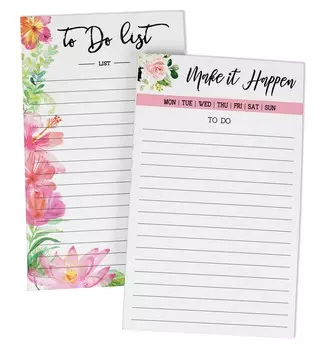 Inkdotpot Pack из 2 ежедневных планировщиков, недатированных блокнотов, блокнот для заметок, список дел, отрывной блокнот, органайзер, планировщик, организация задач (50 листов 7.5x4.5 inches разноцветный