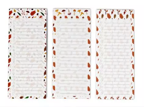 Inkdotpot Pack из 3 магнитных блокнотов со списком дел на холодильник, магнитные блокноты для холодильника, дизайн рефератов (50 листов 8.75x3.8 Inches разноцветный