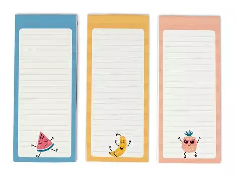 Inkdotpot Pack из 3 магнитных блокнотов со списком дел на холодильник - магнитные блокноты для холодильника- (50 листов 8.75x3.8 cm синий