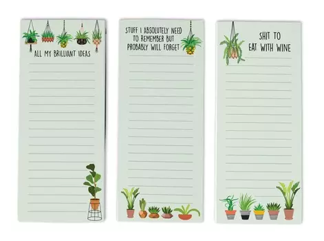 Inkdotpot Pack из 3 магнитных блокнотов со списком дел на холодильник - магнитные блокноты для холодильника- (50 листов 8.75x3.8 cm мятный зеленый