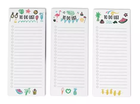 Inkdotpot Pack из 3 магнитных блокнотов со списком дел на холодильник - магнитные блокноты для холодильника- (50 листов 8.75x3.8 cm разноцветный