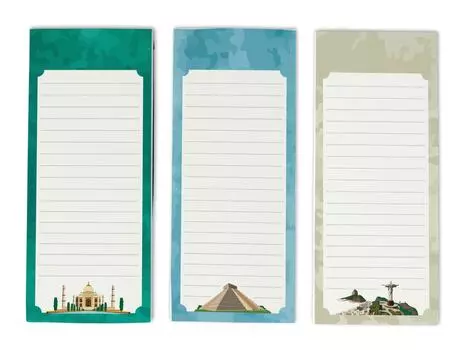 Inkdotpot Pack из 3 магнитных блокнотов со списком дел на холодильник - магнитные блокноты для холодильника- (50 листов 8.75x3.8 cm зелёный