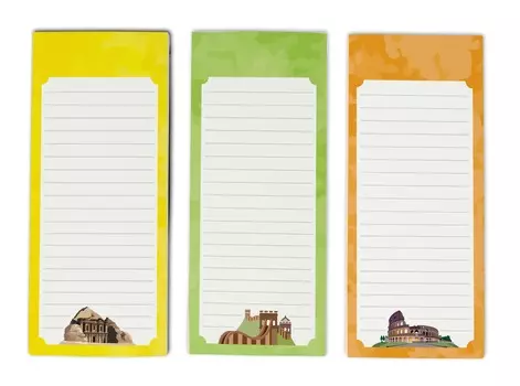 Inkdotpot Pack из 3 магнитных блокнотов со списком дел на холодильник - магнитные блокноты для холодильника- (50 листов 8.75x3.8 cm жёлтый