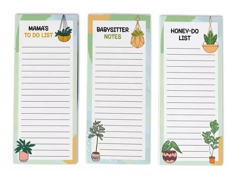 Inkdotpot Pack из 3 магнитных блокнотов со списком дел на холодильник - магнитные блокноты для холодильника- (50 листов 8.75x3.8 cm мятный зеленый