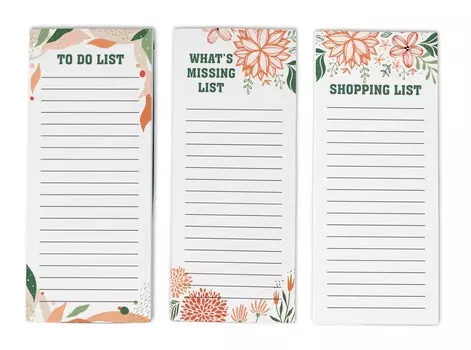 Inkdotpot Pack из 3 магнитных блокнотов со списком дел на холодильник - магнитные блокноты для холодильника- (50 листов 8.75x3.8 cm зелёный