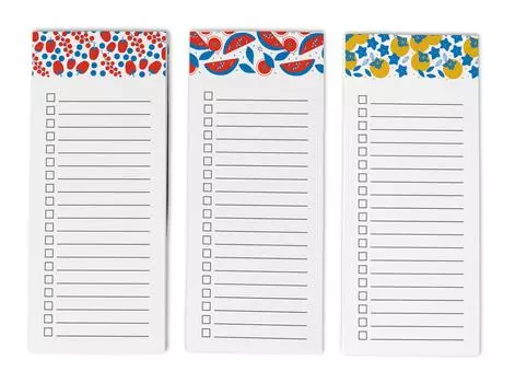 Inkdotpot Pack из 3 магнитных блокнотов со списком дел на холодильник - магнитные блокноты для холодильника- (50 листов 8.75x3.8 cm красный