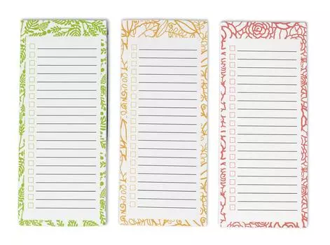 Inkdotpot Pack из 3 магнитных блокнотов со списком дел на холодильник - магнитные блокноты для холодильника- (50 листов 8.75x3.8 cm светло-зеленый