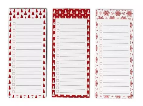 Inkdotpot Pack из 3 магнитных блокнотов со списком дел на холодильник - магнитные блокноты для холодильника- (50 листов 8.75x3.8 cm красный