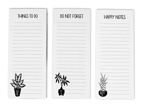 Inkdotpot Pack из 3 магнитных блокнотов со списком дел на холодильник - магнитные блокноты для холодильника- (50 листов 8.75x3.8 cm белый