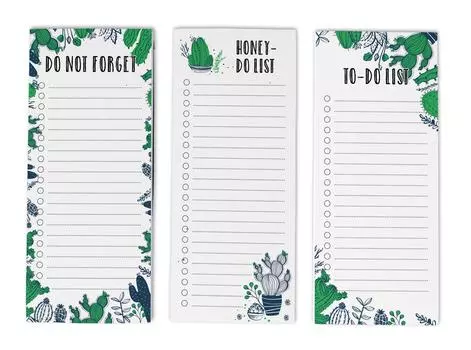 Inkdotpot Pack из 3 магнитных блокнотов со списком дел на холодильник - магнитные блокноты для холодильника- (50 листов 8.75x3.8 cm зелёный