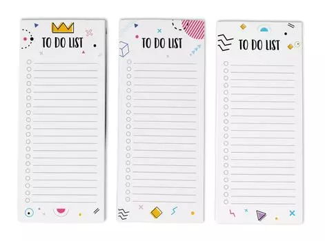 Inkdotpot Pack из 3 магнитных блокнотов со списком дел на холодильник - магнитные блокноты для холодильника- (50 листов 8.75x3.8 cm темно-желтого