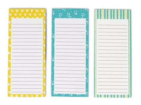 Inkdotpot Pack из 3 магнитных блокнотов со списком дел на холодильник - магнитные блокноты для холодильника- (50 листов 8.75x3.8 cm жёлтый