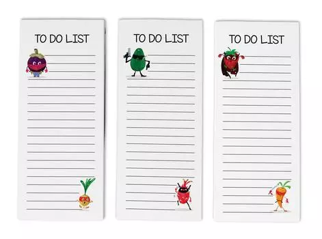 Inkdotpot Pack из 3 магнитных блокнотов со списком дел на холодильник - магнитные блокноты для холодильника- (50 листов 8.75x3.8 cm фиолетовый