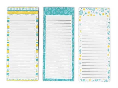 Inkdotpot Pack из 3 магнитных блокнотов со списком дел на холодильник - магнитные блокноты для холодильника- (50 листов 8.75x3.8 cm бирюзовый зеленый