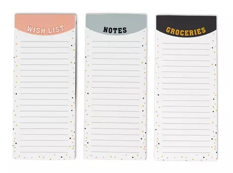 Inkdotpot Pack из 3 магнитных блокнотов со списком дел на холодильник - магнитные блокноты для холодильника- (50 листов 8.75x3.8 cm персиковый