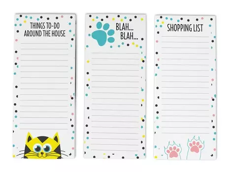 Inkdotpot Pack из 3 магнитных блокнотов со списком дел на холодильник - магнитные блокноты для холодильника- (50 листов 8.75x3.8 cm бирюзовый синий