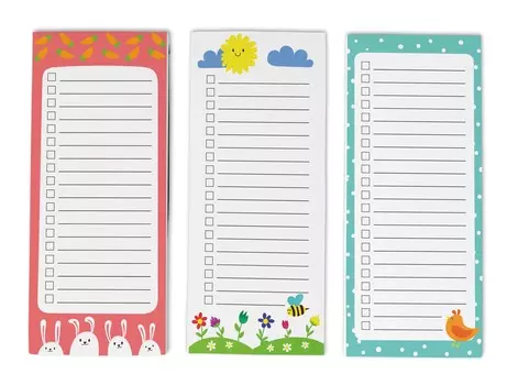 Inkdotpot Pack из 3 магнитных блокнотов со списком дел на холодильник - магнитные блокноты для холодильника- (50 листов 8.75x3.8 cm глубоко персикового