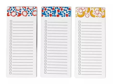 Inkdotpot Pack из 3 магнитных блокнотов со списком дел на холодильник - магнитные блокноты для холодильника- (50 листов 8.75x3.8 cm красный