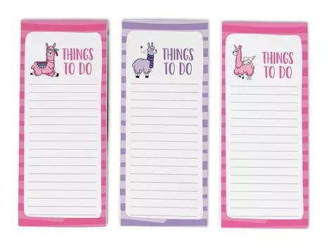 Inkdotpot Pack из 3 магнитных блокнотов со списком дел на холодильник - магнитные блокноты для холодильника- (50 листов 8.75x3.8 cm розовый