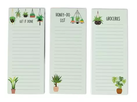 Inkdotpot Pack из 3 магнитных блокнотов со списком дел на холодильник - магнитные блокноты для холодильника- (50 листов 8.75x3.8 cm мятный зеленый