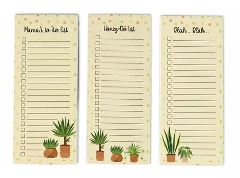 Inkdotpot Pack из 3 магнитных блокнотов со списком дел на холодильник - магнитные блокноты для холодильника- (50 листов 8.75x3.8 cm бежевый