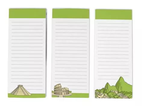 Inkdotpot Pack из 3 магнитных блокнотов со списком дел на холодильник - магнитные блокноты для холодильника- (50 листов 8.75x3.8 cm светло-зеленый