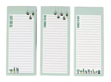 Inkdotpot Pack из 3 магнитных блокнотов со списком дел на холодильник - магнитные блокноты для холодильника- (50 листов 8.75x3.8 cm мятный зеленый
