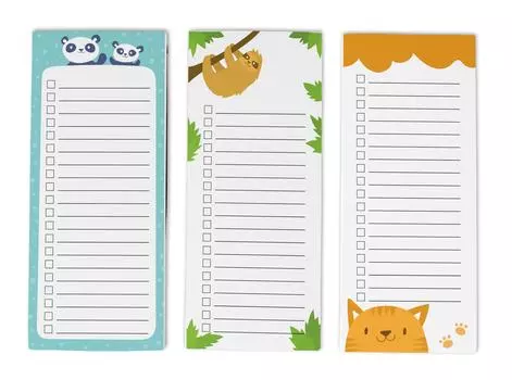 Inkdotpot Pack из 3 магнитных блокнотов со списком дел на холодильник - магнитные блокноты для холодильника- (50 листов 8.75x3.8 cm аква голубой