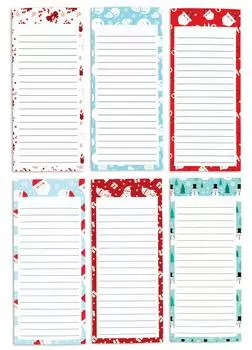 Inkdotpot Pack из 6 забавных магнитных списков для сухого стирания для холодильника, Wipe Clean w NoStain, быстрые заметки Список покупок и продуктов Белая доска для холодильника 8.75x3.8 cm красный