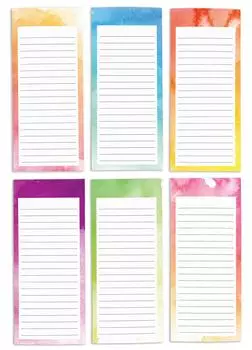 Inkdotpot Pack из 6 забавных магнитных списков для сухого стирания для холодильника, Wipe Clean w NoStain, быстрые заметки Список покупок и продуктов Белая доска для холодильника 8.75x3.8 cm разноцветный