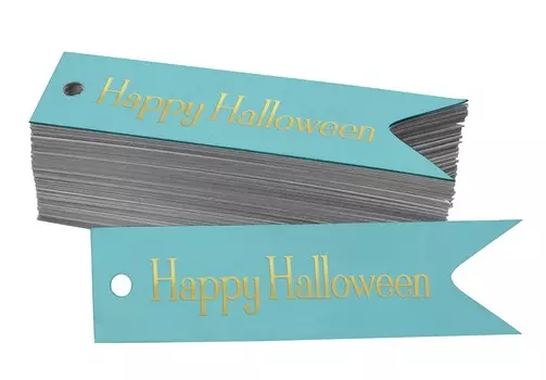 Inkdotpot Pack Of 100 Real Gold Foil Paper Tags Happy Halloween Halloween Favor Hang 50 Gold Foil Tags аква голубой