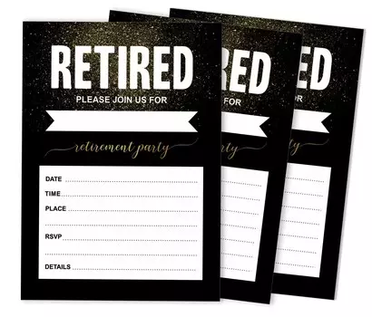 Inkdotpot Pack Of 30, Join Us Invitations With Envelopes, Retirement Party Celebration Invite Cards Fill-In Style Party Supplies 5 X 7 Inches 5 x 7 Inches чёрный
