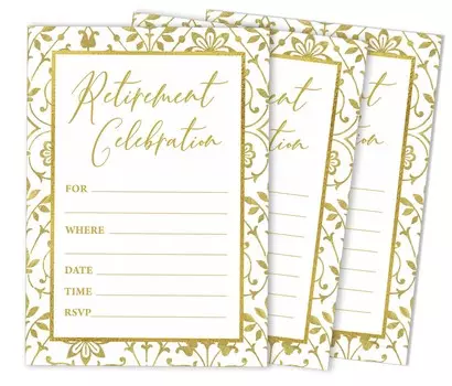 Inkdotpot Pack Of 30, Join Us Invitations With Envelopes, Retirement Party Celebration Invite Cards Fill-In Style Party Supplies 5 X 7 Inches 5 x 7 Inches чёрный