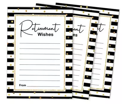 Inkdotpot Pack of 50 Confetti Advice & Wishes for Retirement Party, Game Activity for Retirement Party Celebration, Guestbook Alternative 5X7 inches 5 x 7 Inches чёрный