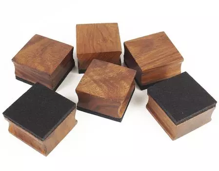 Inkdotpot Pack of 6 Dry Erase Erasers/Dry Erasers with Wooden Handle, 2 x 2 - Perfect Whiteboard Erasers for Classroom-Home-and Office 5x5x3 cm коричневый